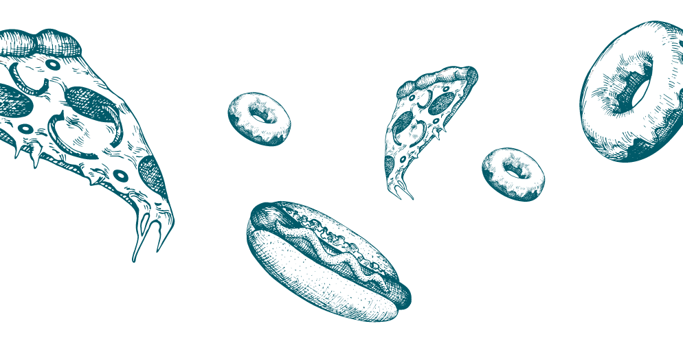 Illustrazione di cibi fast-food