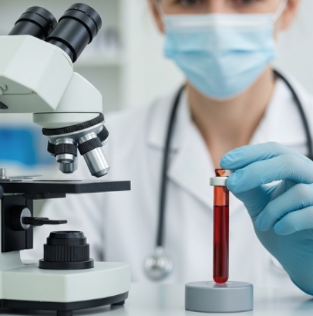 Ricercatore con provetta